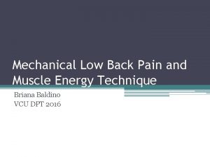 Muscle energy technique si joint