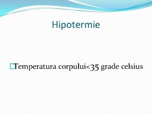 Hipotermie tratament
