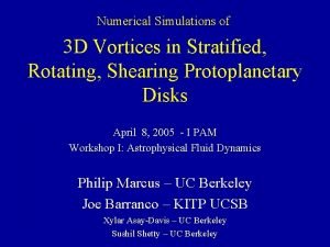 Numerical Simulations of 3 D Vortices in Stratified