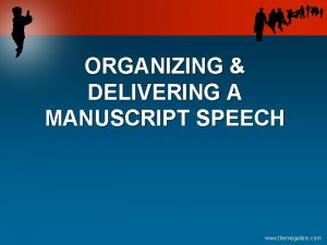 Organizing and delivering an entertainment speech