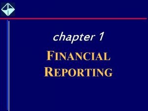chapter 1 FINANCIAL REPORTING Learning Objectives 1 Describe