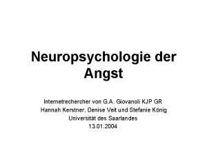 Neuropsychologie der Angst Internetrecher von G A Giovanoli