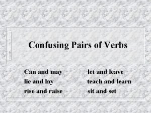 Pairs of verbs