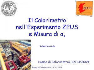 Il Calorimetro nellEsperimento ZEUS e Misura di s