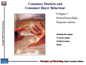 Copyright 2005 Pearson Education Inc Consumer Markets and