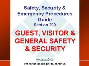 Safety Security Emergency Procedures Guide Section 200 GUEST