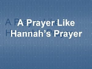 Hannahs prayer