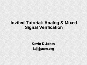Analog mixed signal verification