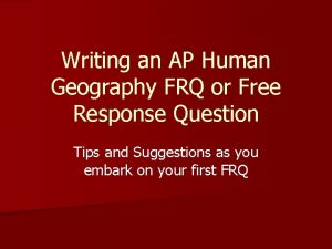 Ap human geography frq examples