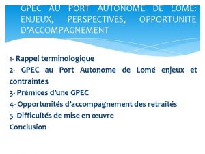 Recrutement port autonome de lomé