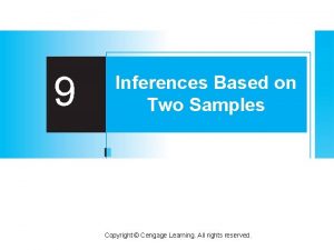 9 Inferences Based on Two Samples Copyright Cengage