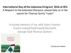 International Day of the Lebanese Emigrant 2016 at