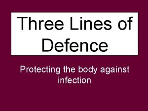 Three lines of defense