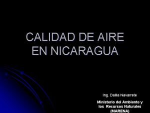 CALIDAD DE AIRE EN NICARAGUA Ing Dalila Navarrete