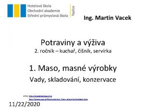 Ing Martin Vacek Potraviny a viva 2 ronk