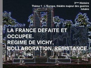 STAGE REFORME 3me Histoire Thme 1 LEurope thtre