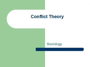 Conflict theory sociology