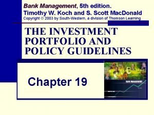 Bank Management Management 5 th edition Timothy W