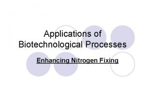 Applications of Biotechnological Processes Enhancing Nitrogen Fixing Nitrogen