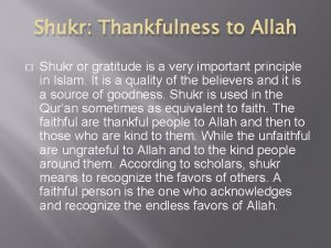 Always be thankful to allah