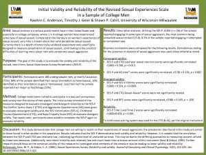 Initial Validity and Reliability of the Revised Sexual