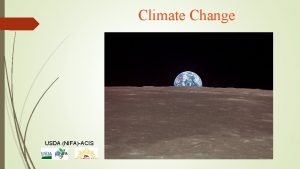 Climate Change USDA NIFAACIS Overview Introduction to Climate
