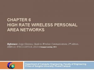 CHAPTER 6 HIGH RATE WIRELESS PERSONAL AREA NETWORKS