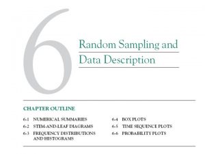 6 1 Numerical Summaries Definition Sample Mean 6