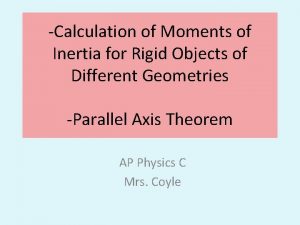 Moment of inertia calculation