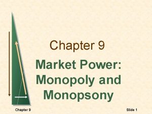 Chapter 9 Market Power Monopoly and Monopsony Chapter