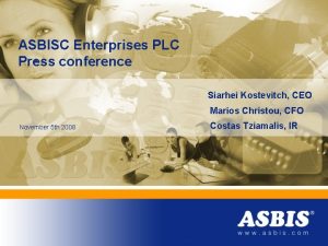 ASBISC Enterprises PLC Press conference Siarhei Kostevitch CEO