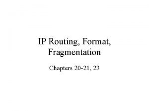 Ipv4 fragmentation