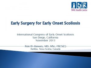 Early Surgery for Early Onset Scoliosis International Congress