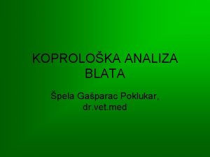 Koprološka analiza blata