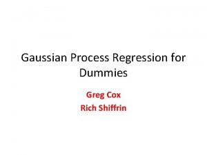 Gaussian processes for dummies