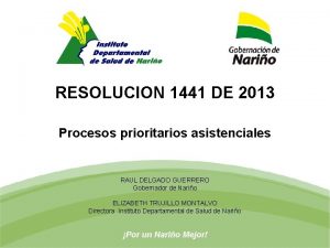Procesos prioritarios en salud Procesos prioritarios en salud
