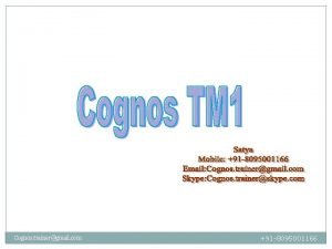 Cognos trainergmail com 91 8095001166 TM 1 Architecture