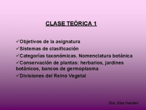 CLASE TERICA 1 Objetivos de la asignatura Sistemas