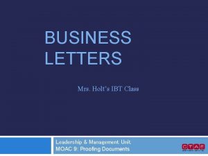 Personal business letter in modified block style