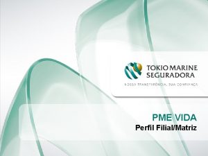 PME VIDA Perfil FilialMatriz Tokio PME VIDA Dados