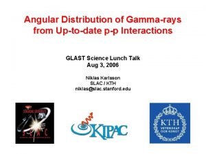 Angular Distribution of Gammarays from Uptodate pp Interactions