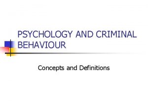 Definition of criminal psychology
