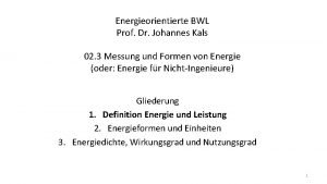 Energieorientierte BWL Prof Dr Johannes Kals 02 3