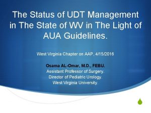 The Status of UDT Management in The State