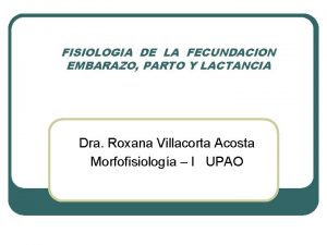 FISIOLOGIA DE LA FECUNDACION EMBARAZO PARTO Y LACTANCIA