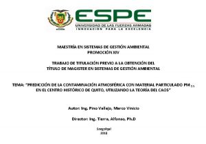 MAESTRA EN SISTEMAS DE GESTIN AMBIENTAL PROMOCIN XIV