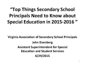 Top Things Secondary School Principals Need to Know