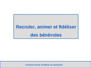 Recruter et fidéliser bénévoles ffr