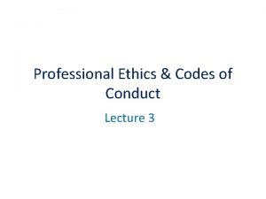 Acm code of ethics and professional conduct