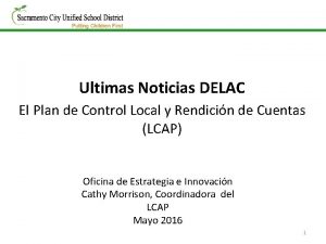 Ultimas Noticias DELAC El Plan de Control Local